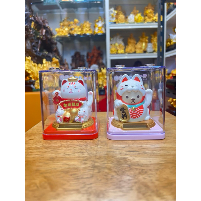 แมวกวัก รุ่นใหม่ แมวกวัก ญี่ปุ่น ขนาด 3.5นิ้ว แมวน่ารักๆ กวักได้ทุกตัว ใช้พลังงานแสง/โซล่า