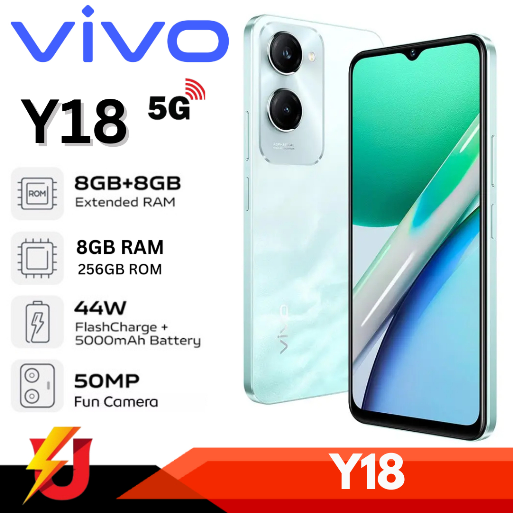 Vivo Y18 | โทรศัพท์มือถือวีโว่ | 8+128 GB | จอ 6.56" | แบต 5000mAh | รับประกันศูนย์วีโว่ทั่วประเทศนาน 1 ปี
