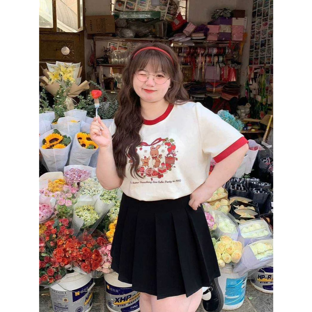 MIKIE 🍬S08 กระโปรงสั้นไร้ขอบเอว ทรงพลีท เอวสม็อคยางยืด มีซับใน+กระเป๋าข้างขวา สาวอวบ-สาวผอมใส่ได้ 🍬
