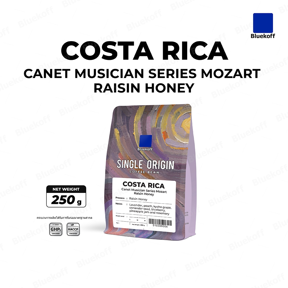 Bluekoff เมล็ดกาแฟ Costa Rica Arabica 100% อราบิก้า 100% (1ถุง บรรจุ 250 กรัม)