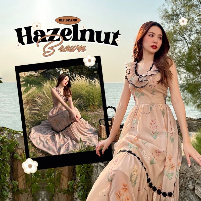 BLT BRAND: HAZELNUT BROWN MAXI DRESS