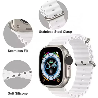 สายนาฬิกาซิลิโคนสำหรับกีฬาทางทะเลสำหรับ iWatch S11/10/9/8/7/6/5/4/3/2/1/SE Ultra 49mm46mm45mm44mm42mm41mm40mm38mm