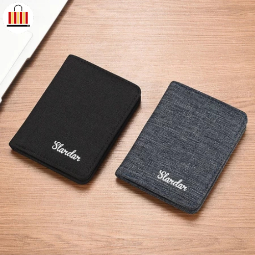 men's short wallet ผ้าใบบางเฉียบสั้น มินิที่เรียบง่าย badgeกระเป๋าสตางค์ แบบเรียบง่าย สําหรับผู้ชาย และผู้หญิง - รูปที่ 5