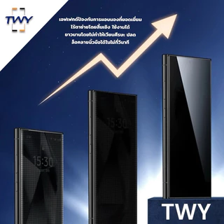 TWY JS-01 ฟิล์มกระจก กันมองแบบใส เต็มจอ for Samsung สแกนนิ้วมือ S24 ultra S22 plus S23 plus S21 plus
