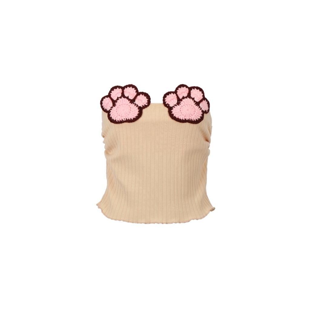 BLACKDOG BKK-AW2415-Claw tube top-เกาะอกผ้ายืดตกแต่งงานถักมือ