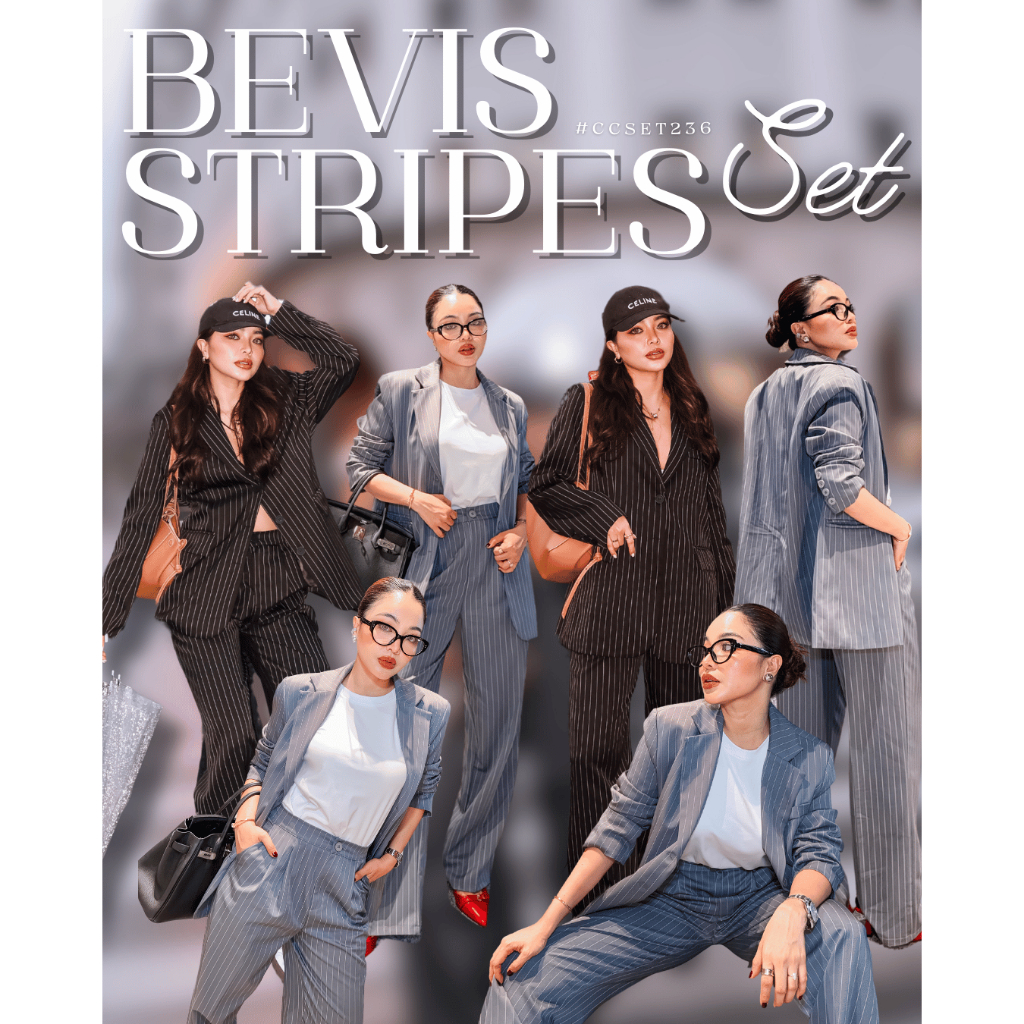 Chuuclothing Bevis stripes set [สินค้าพร้อมส่ง] เก็บโค้ดลด 30% สูงสุด 600 ฿ ที่หน้ากิจกรรม