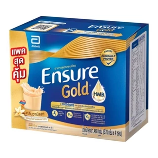 Ensure Gold เอนชัวร์ โกลด์ 1110g (1.11kg) 1กล่อง มี 3ถุง x 370g และขนาดอื่นๆ อาหารสูตรครบถ้วนเสริม กลิ่นวานิลลาและธัญพืช