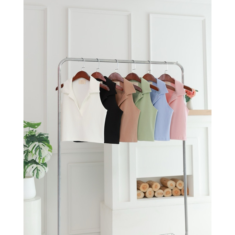 Caddy crop BGNN เสื้อครอป คอปกผ้าร่อง