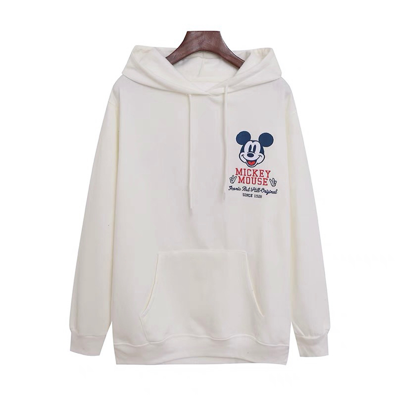 เสื้อฮู้ด มิคกี้ สเวตเตอร์ สีขาว Mickey mouse  ❣️Disney❣️ แท้💯% (TS268)