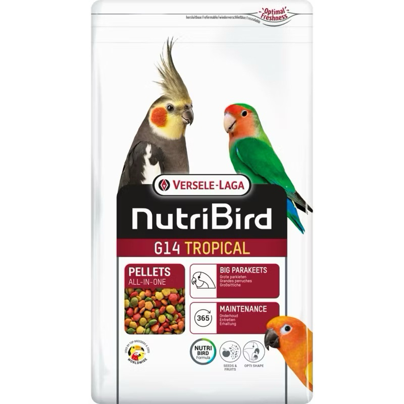 Nutribird G14 Tropical อาหารนกอัดเม็ดขนาดกลาง-ใหญ่วัยโตเต็มวัย แบ่งขาย