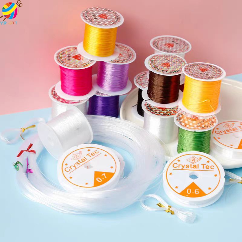 คริสตัลใสเชือกยางยืดเครื่องป 1 ม้วน 0.4-1 มม DIY คริสตัลคริสตัลใส
