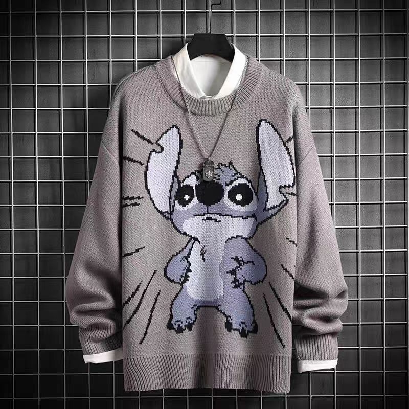 พร้อมส่ง 129 ลมหนาวมาแล้ว สเวตเตอร์ผ้าทอ stitch สุด cute(อุ่นด้วย)