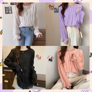 LHSunday Fashion clothing เสื้อแฟชั่นผู้หญิงแขนยาว เสื้อผู้หญิงงานมาใหม่ เนื้อผ้าดีมาก ใส่สบายแขนยาวทรงสุภาพ คุณภาพดีมาก