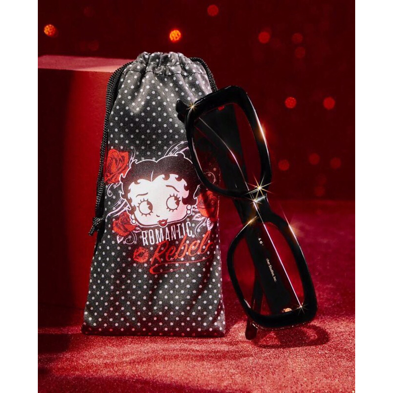 [พร้อมส่ง ] แว่นตากันแดด Betty Boop พร้อมถุงใส่แว่น