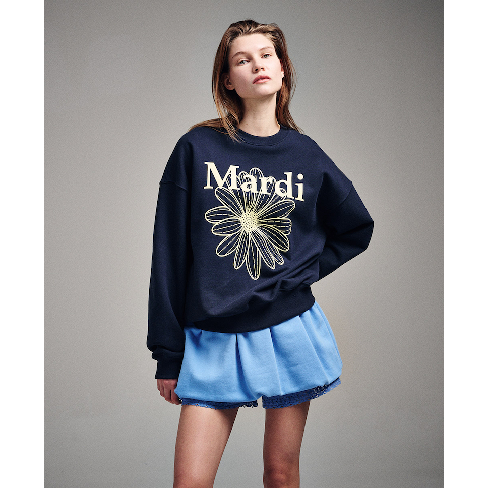 MARDI MERCREDI SWEATSHIRT FLOWERMARDI_NAVY LEMON