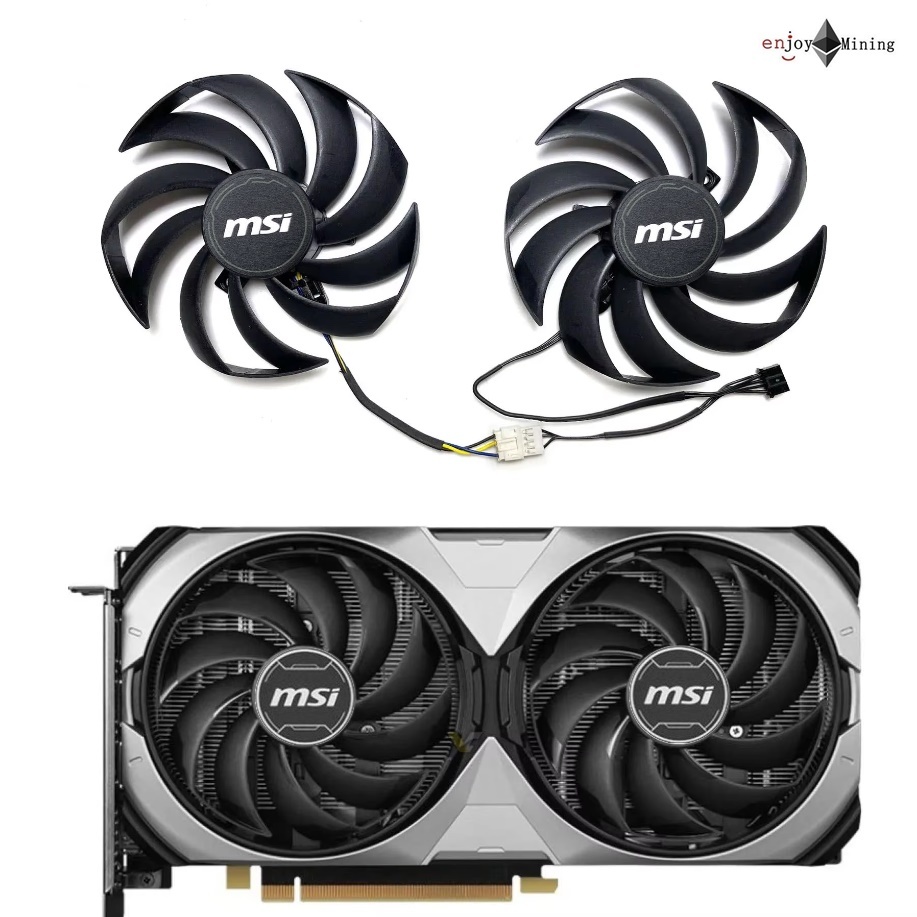 พัดลมการ์ดจอ MSI GeForce RTX4060 4060ti 4070 Ventus 2X Black OC Graphics Card PLD10010S12HH  Fan