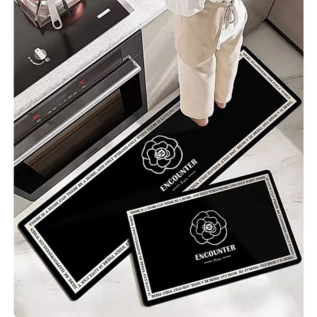 [ขายดี]MK home ชุดเซ็ต 2ชิ้น พรมเช็ดเท้า พรมปูพื้น ซับน้ำได้ดี ด้านล่างเป็นยางกันลื่น (ขนาด40x60+40x120) A002