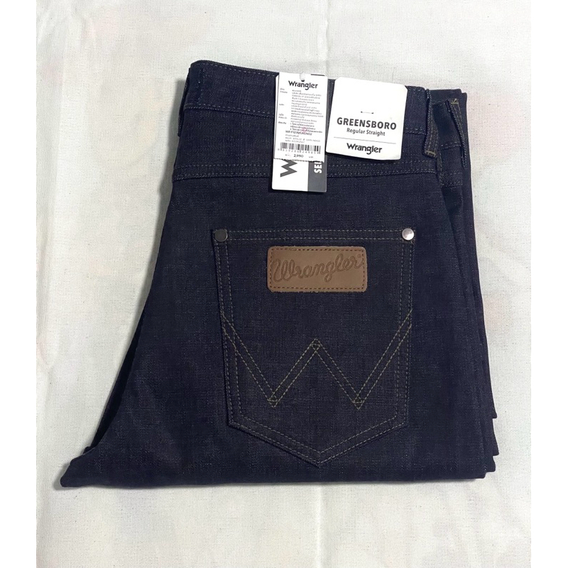 กางเกงยีนส์ Wrangler รุ่น Greensboro ริมน้ำเงิน 15Oz