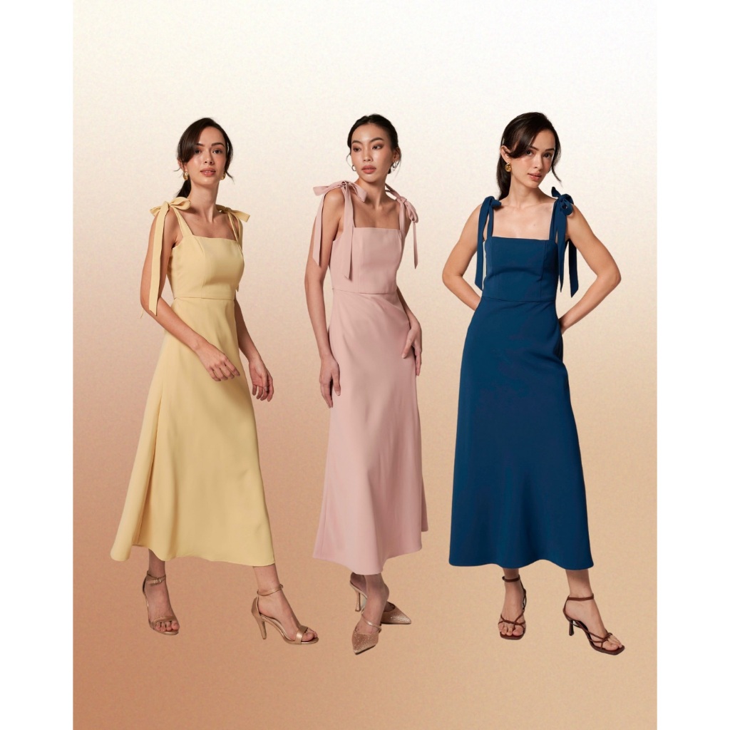 MIST OF RAIN - Margaret Bow Tie Dress