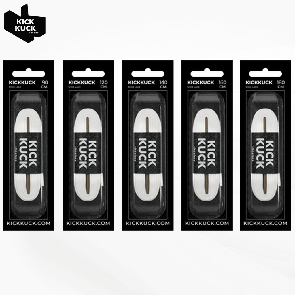 (หนา2ชั้น ไม่บาง สีใหม่28สี) (KICKKUCK) เชือกรองเท้า (คิกคัก) (ทรงแบน) 120 cm. สำหรับรองเท้ากีฬาและลำลอง มาตรฐานส่งออก