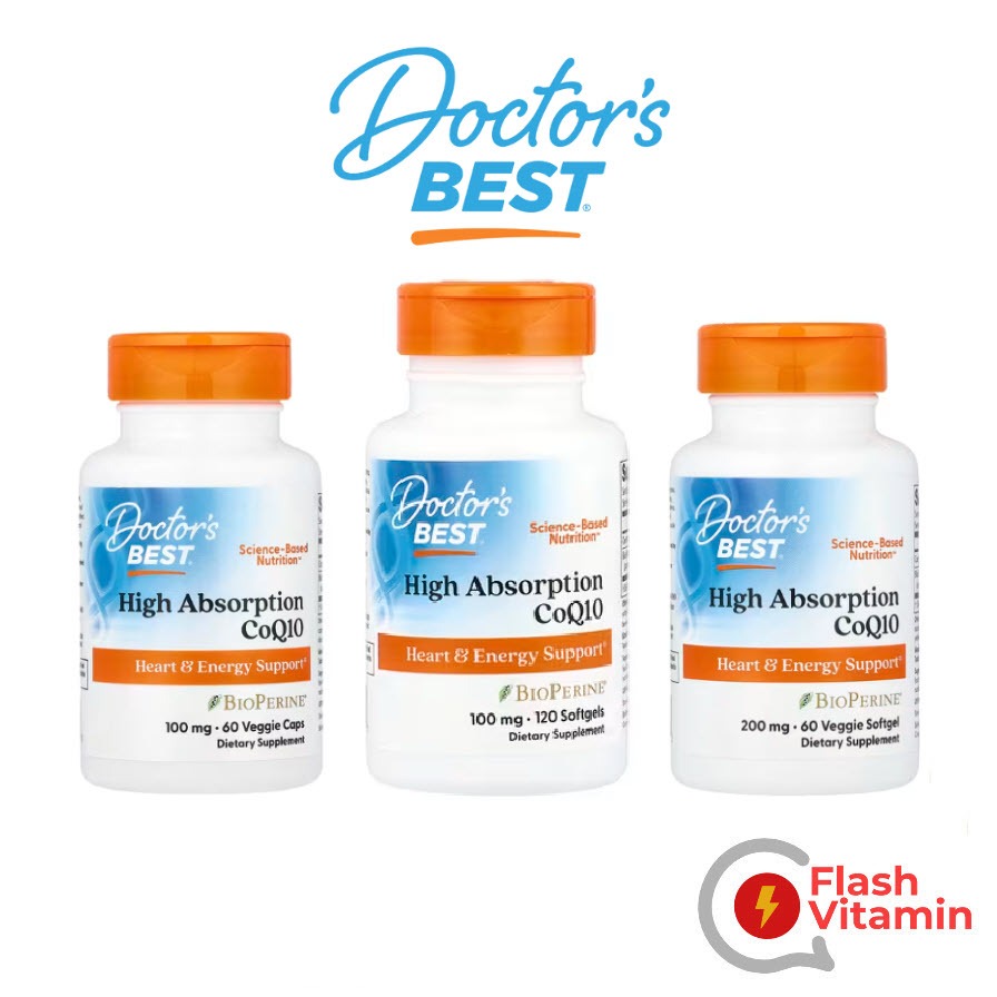 <พร้อมส่ง> Doctor's Best, High Absorption CoQ10 ขนาด 100mg และ 200mg สูตรดูดซึมได้ดี