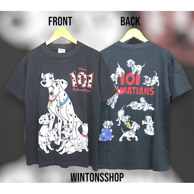 เสื้อยืด 101 Dalmatians หมาจุด101 เสื้อการ์ตูน ผ้าดำ