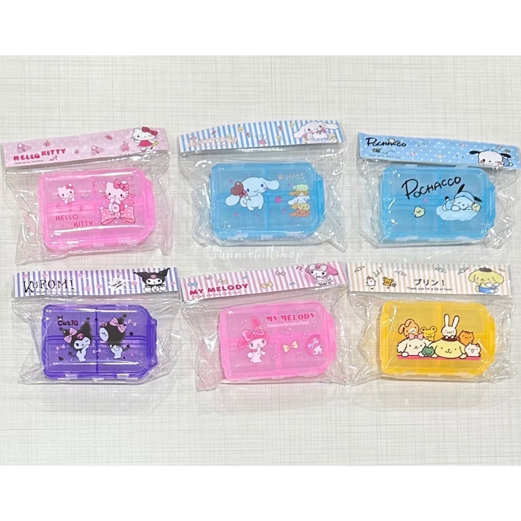 กล่องแบ่งยา ตลับแบ่งยา ลายการ์ตูน ลายด้านเดียว แบบสีใส 9.5x6x3cm