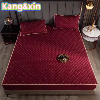ผ้าปูที่นอนเสริมใยนุ่ม (เนื้อผ้า3ชั้น) รัดมุม360องศา พร้อมส่ง