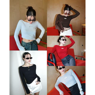 THESUNCO - KYLO TOP (ไค-โล) เสื้อแขนยาว ติดอะไหล่ยางสีดำ THESUNCO นิ้วโป้งสอดได้