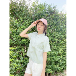 Pikpok♡ Classic DB Shirt 🥑🍋🧅 เสื้อเชิ้ตครอป ผ้าคอตตอนด๊อบบี้ นุ่มเบาใส่สบาย