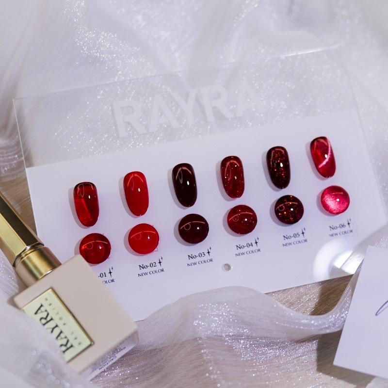 แยกขวด สีเจล Rayra premium gel Mix Cateye Flash Syrup Glitter Color 6 color ลูกแก้วแฟลชออโรล่า RL09