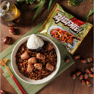 Chapagetti - ชาปาเก็ตตี้ nongshim (บะหมี่กึ่งสำเร็จรูป พร้อมซองเครื่องปรุงรสถั่วดำ)