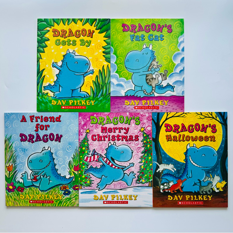 Scholastic Dragon Tales By Dav Pilkey, 5 Books Set