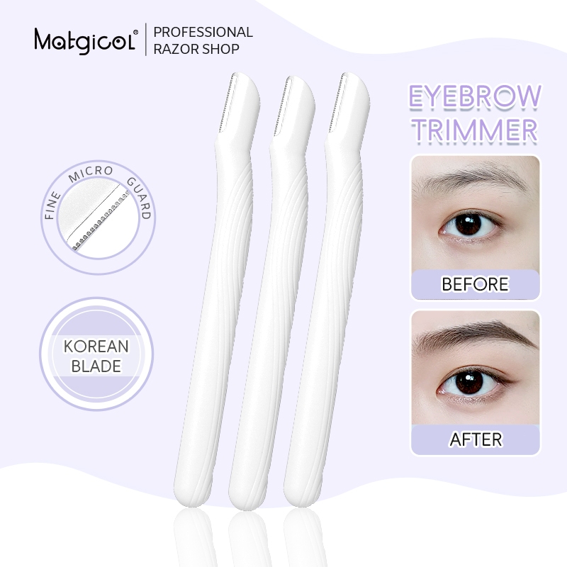 Matgicol 3PCS ที่กันคิ้ว Eyebrow Razors มีดโกนขนาดเล็กอเนกประสงค์ มีดโกนคิ้วสำหรับผู้หญิง