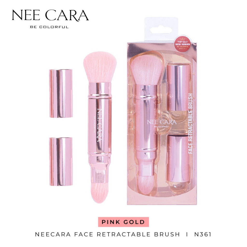 NEECARA FACE RETRACTABLE BRUSH I N361 แปรงแต่งหน้า มี 2 หัว พร้อมที่เก็บ ราคา ถูกที่สุด ดีลบีเคเค แกลเลอรีภาพที่ 7