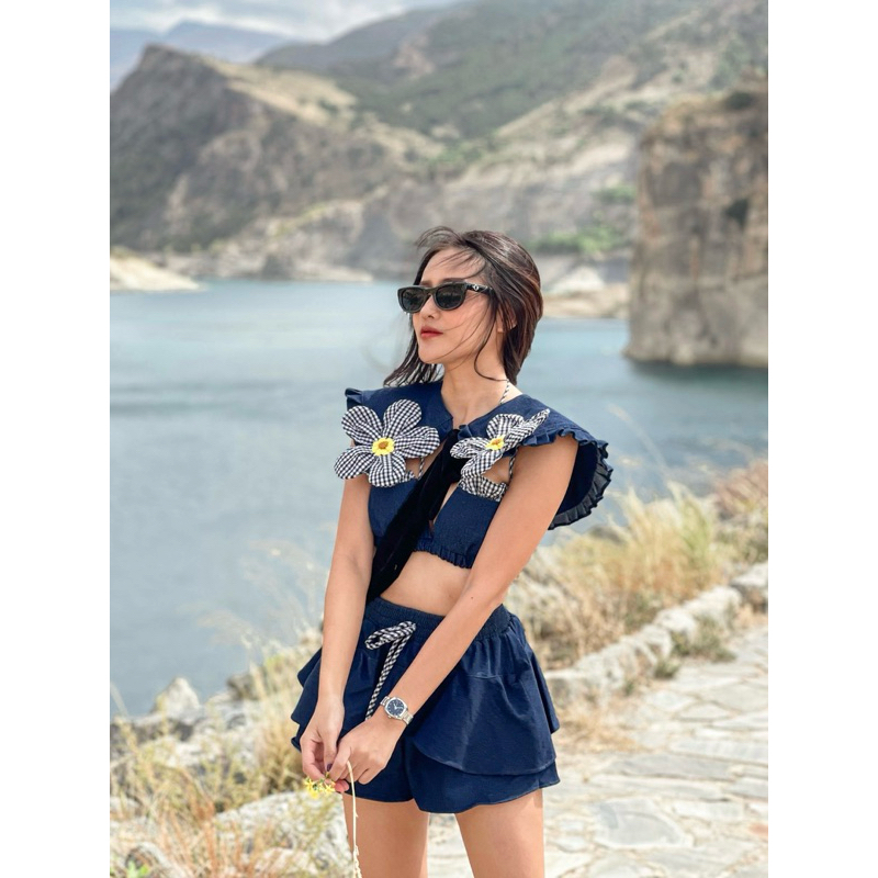 ส่งต่อ‼️ ชุดเซทยีนดอกไม้ PITCHA Brand ใส่ครั้งเดียว😍