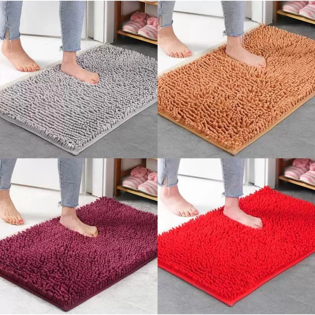 พรมเช็ดเท้าขนหนอน ขนาด 40*60cm,50*80cm ขนหนานุ่มพิเศษ กันลื่น
