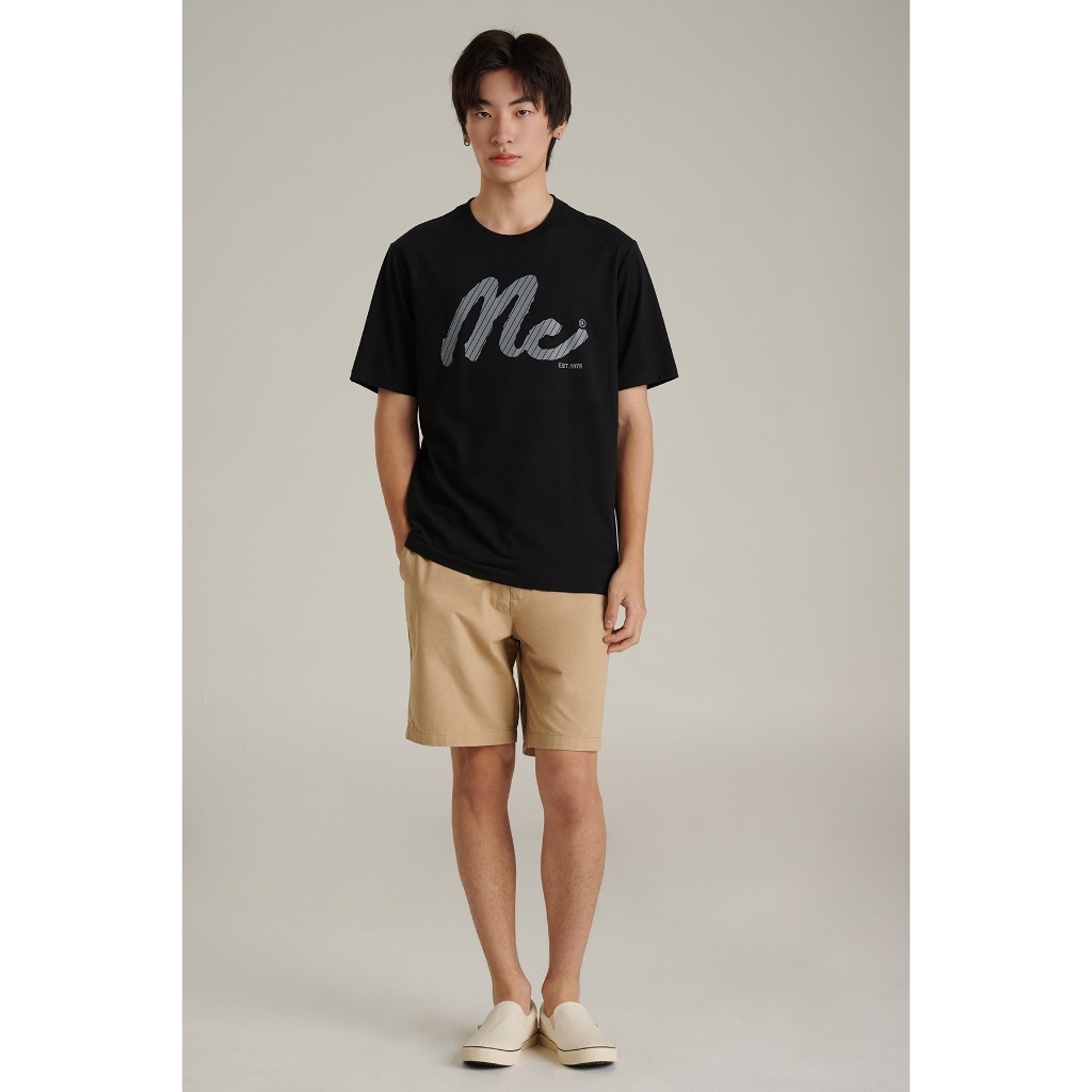 Mc jeans เสื้อยืดแขนสั้นผู้ชาย คอกลม สีดำ MTSZC70