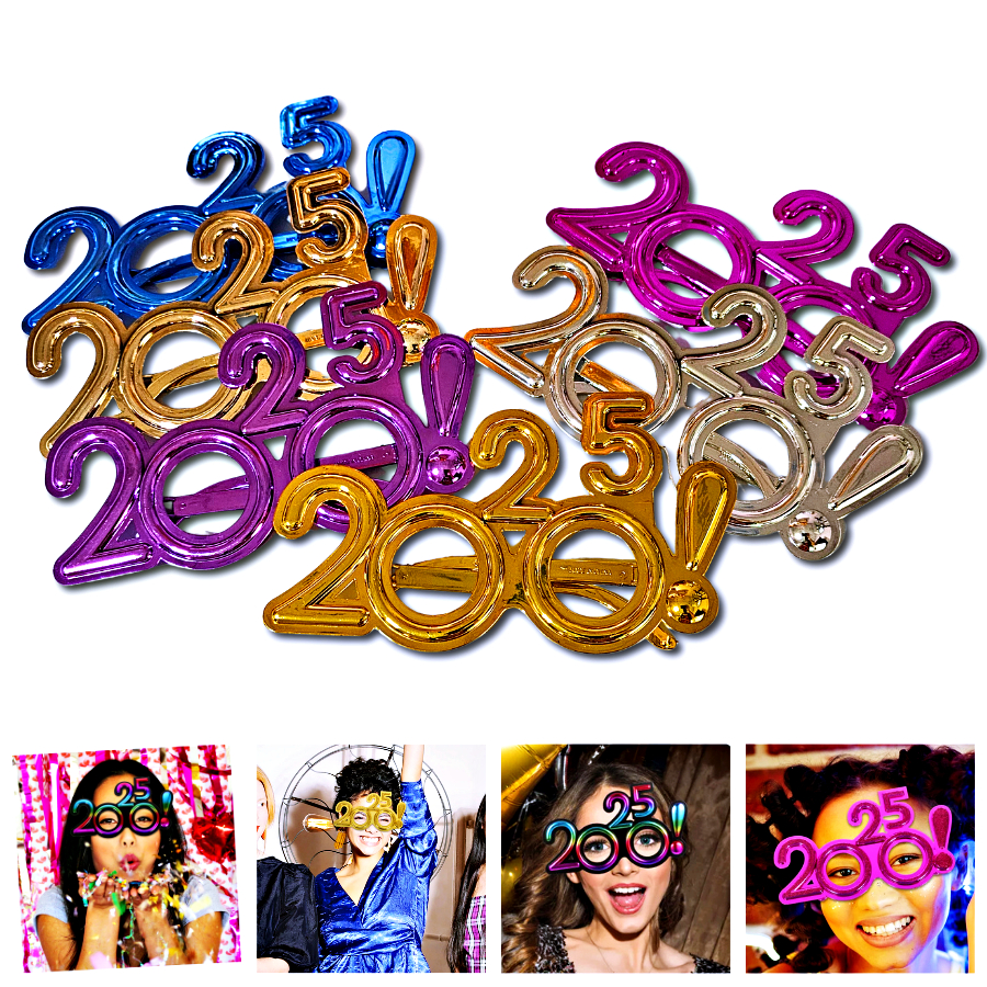 แว่นตา 2025 ลาย Happy New Year 2025 แว่นปาร์ตี้ แว่นแฟนซี ปีใหม่ พร็อพถ่ายรูป พร้อมส่งจากในไทย
