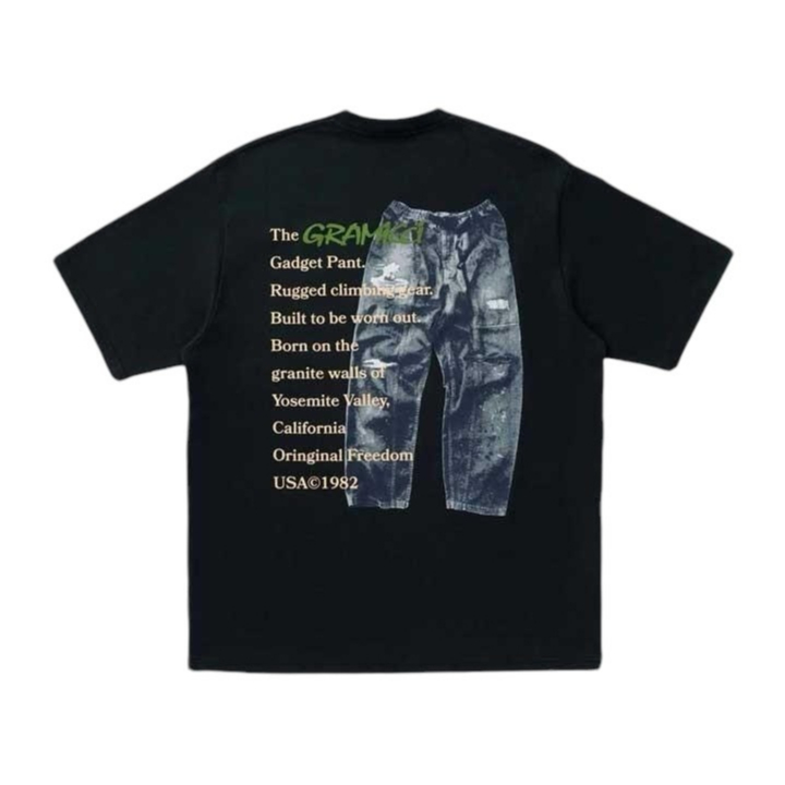 Gramicci เสื้อยืด รุ่น UNISEX GADGET PANT TEE VINTAGE BLACK