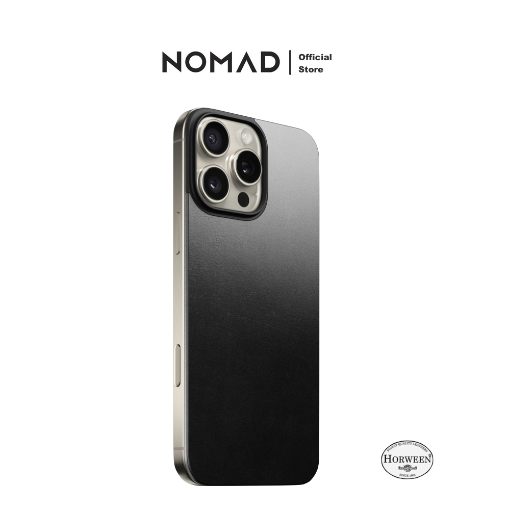 เคสมือถือ Nomad Magnetic Leather Horween iP 16 Pro / 16 Pro Max-Black