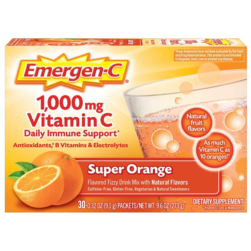 ราคาพิเศษ! BB10/25 Emergen-C 1000mg Vitamin C Powder วิตามินซี 30 ซอง