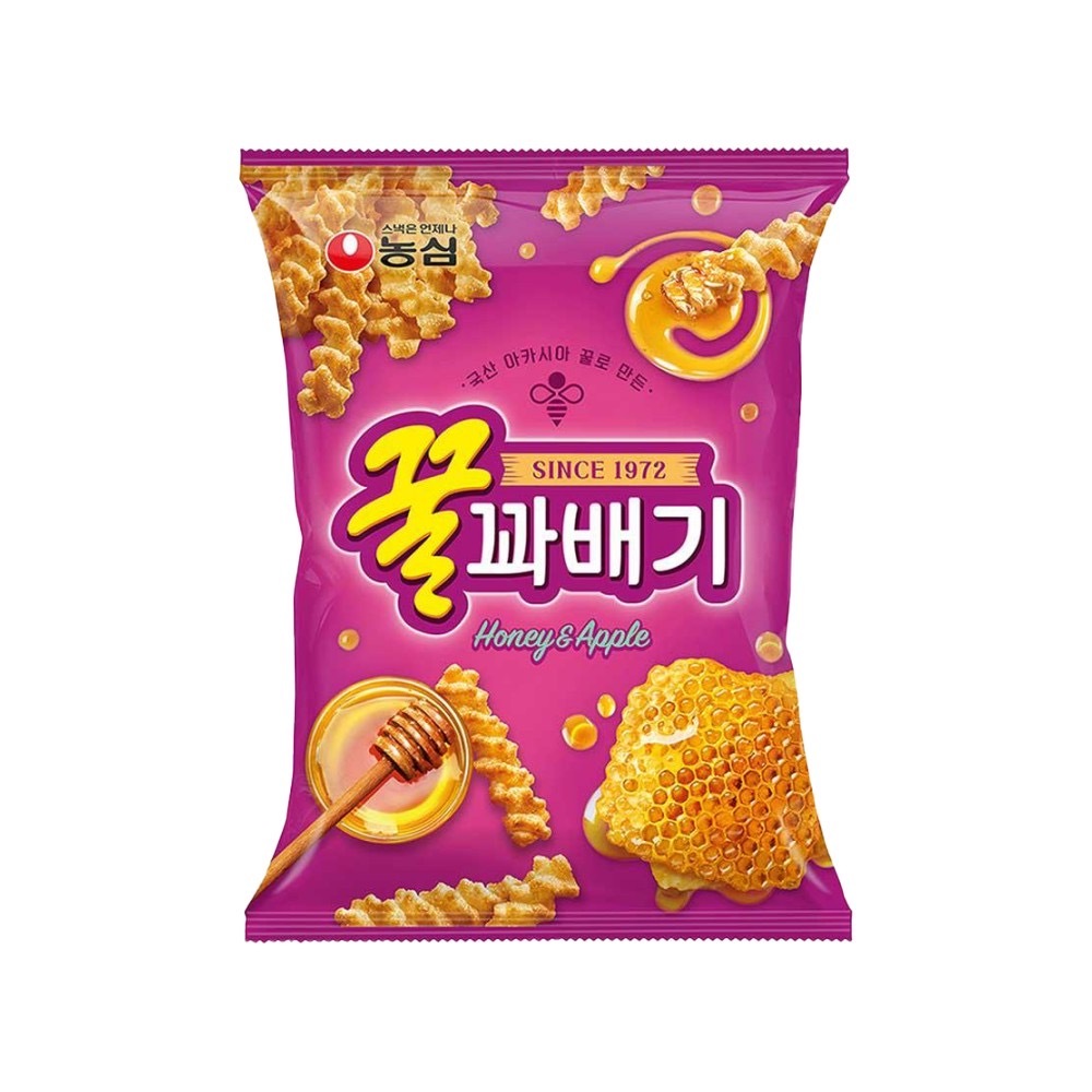 [ของแท้] 꿀꽈배기 Nongshim Honey Twist Snack (ขนมทอดกรอบรสน้ำผึ้ง) 90g