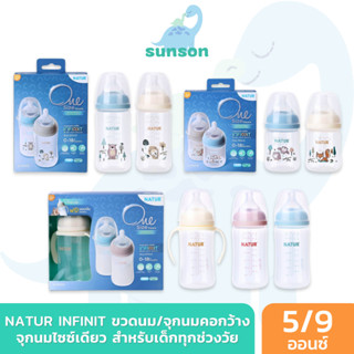 [จุกไซซ์เดียว ไม่ดูดไม่ไหล] NATUR ขวดนมคอกว้าง อินฟินิท PP /…