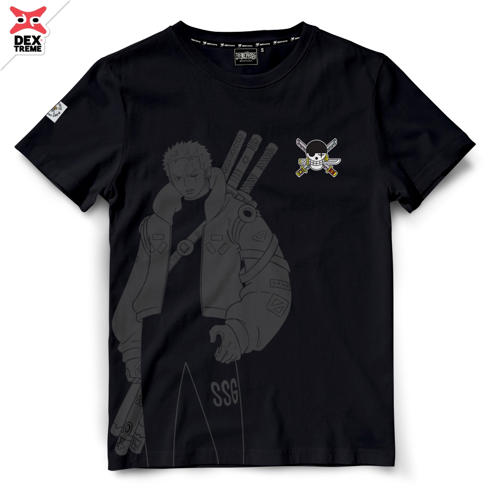 Dextreme เสื้อยืดวันพีซ (DOP-2152) ลาย Zoro สีดำ และ สีเขียว