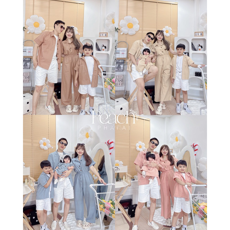 คอลเลคชั่นครอบครัวผ้าฝ้ายสีพื้น กดแยกชิ้น family3