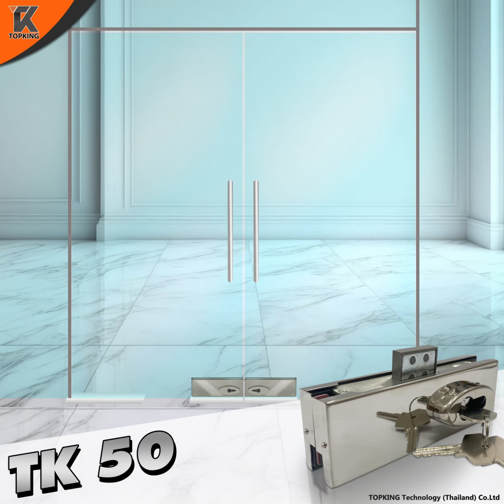 ตัวหนีบกระจก Stainless 304 ตัวยึดหนีบประตูกระจกบานเปลือย ตัวหนีบกระจก ตัวยึดกระจก ตัวจับกระจก รุ่น TK 50