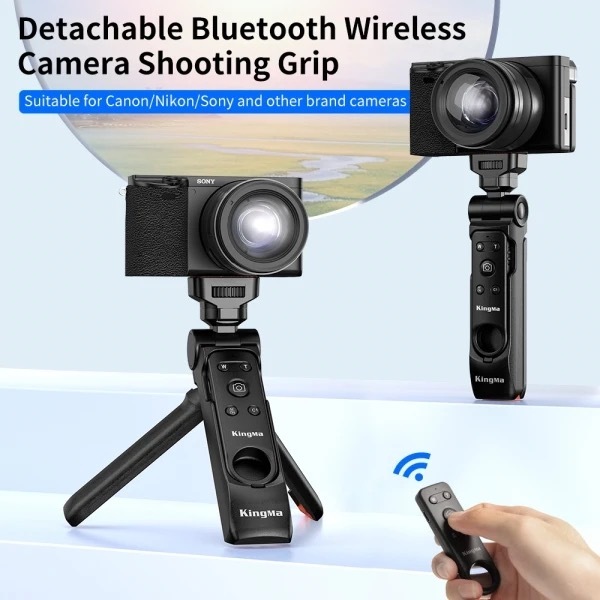 KingMa for Sony Canon Nikon Wireless Tripod Grip with Detachable Bluetooth Remote Control
