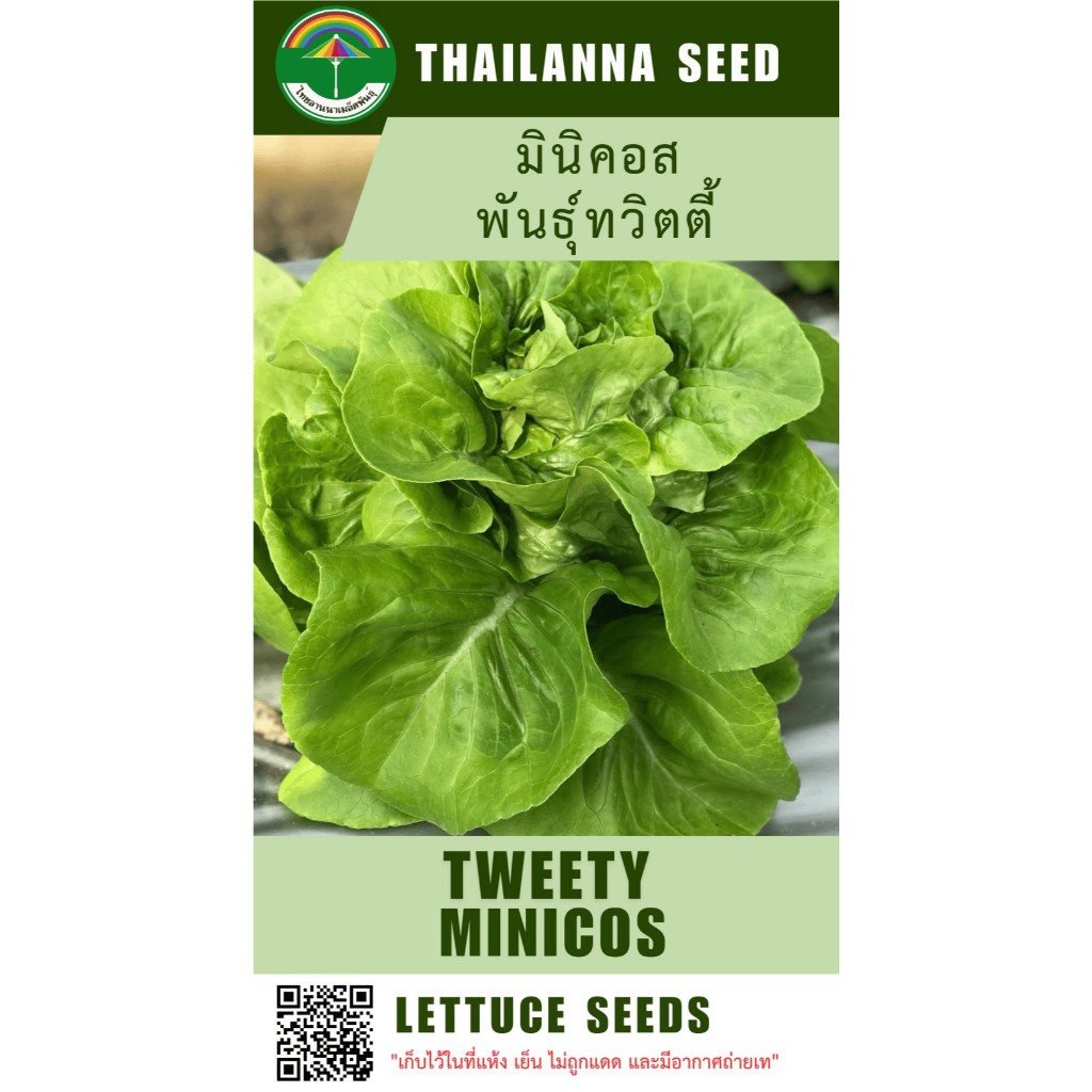 เมล็ดพันธุ์ผักสลัด มินิคอส พันธุ์ทวิตตี้ ( ขนาด 0.5 กรัม ) ( เมล็ดเปลือย ) รหัสสินค้า 3022
