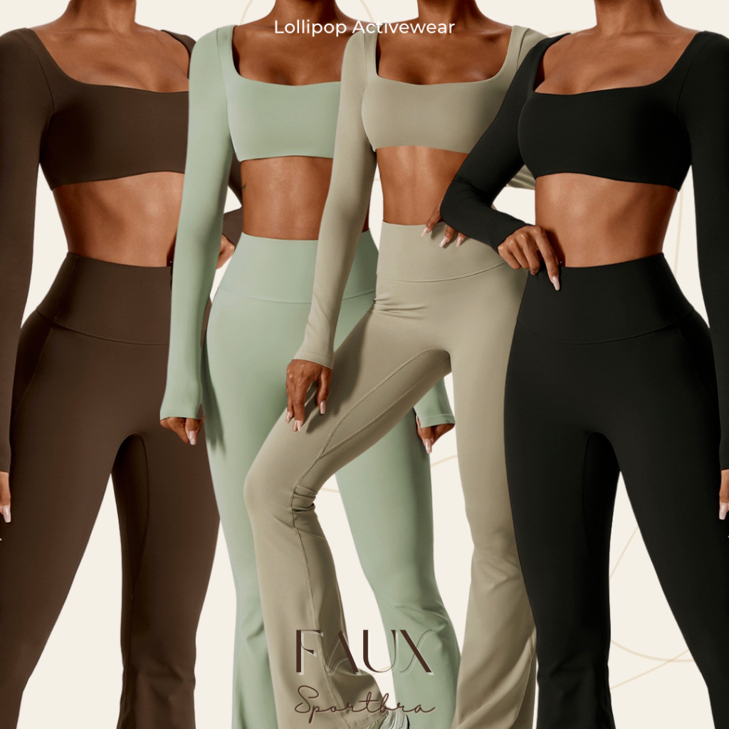 Faux Bra สปอร์ตบราออกกำลังกาย แขนยาว ทรงครอป LOLLIPOP ACTIVEWEAR